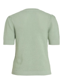 Vila - Trui met ronde hals - Groen - Vidalo O-Neck S/S Knit Top - 14084421