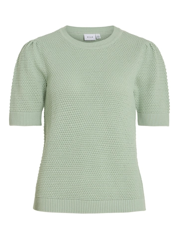 Vila - Trui met ronde hals - Groen - Vidalo O-Neck S/S Knit Top - 14084421