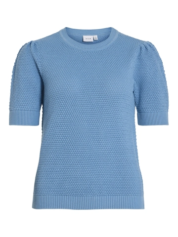Vila - Trui met ronde hals - Lichtblauw - Vidalo O-Neck S/S Knit Top - 14084421