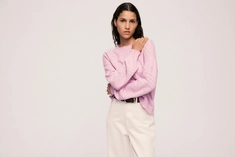 Vila - Trui met ronde hals - Roze - Viril L/S O-Neck Pointelle - 14101222