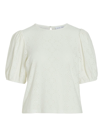 Vila - Trui met ronde hals - Wit - Vikally O-Neck 2/4 Top - 14101667
