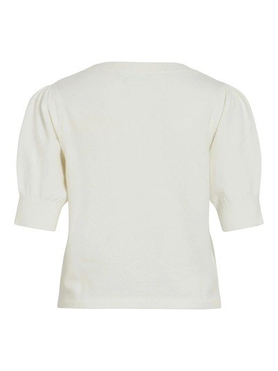 Vila - Viril 2/4 Sleeve O-Neck Knit - Trui met ronde hals - Wit - 14105306