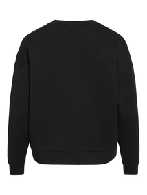 Vila - Visiffi Atelier O-Neck L/S Top - Trui met ronde hals - Zwart - 14103224