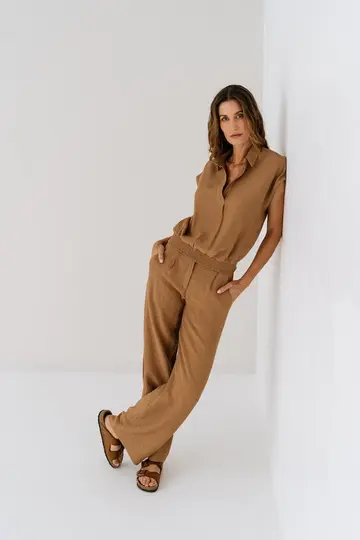 Zizo & Maicazz - Blouse korte mouw - Beige - Nieke - top - Su25.60.029