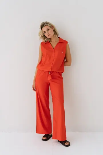 Zizo Maicazz - Blouse korte mouw - Koraal - JOLENE SLV - Blouse