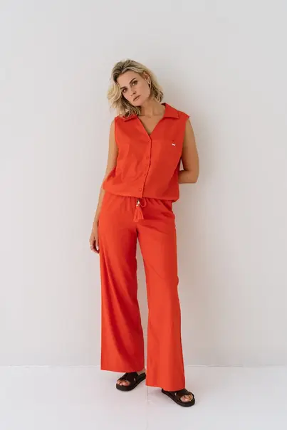 Zizo Maicazz - Blouse korte mouw - Koraal - JOLENE SLV - Blouse