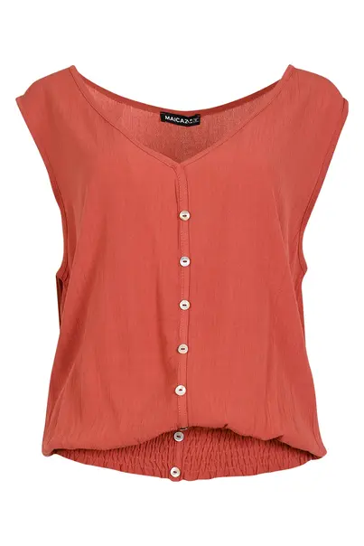 Zizo/Maicazz - Blouse korte mouw - Rood - NELVANIE - Blouse - Su25.20.008