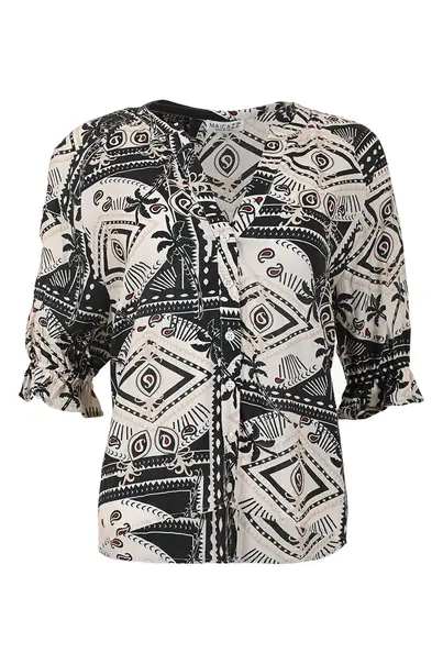 Zizo Maicazz - Blouse lange mouw - Ecru - Mangos Blouse