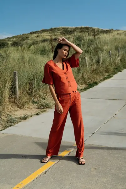 Zizo/Maicazz - Katoenen broek - Rood - Jayla - Su25.Jay.312
