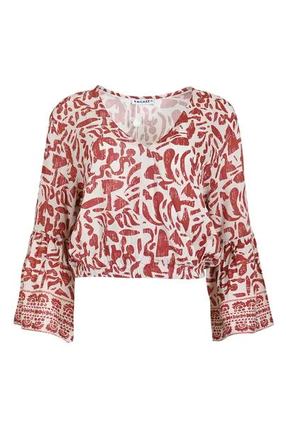 Zizo/Maicazz - Trendy T-shirt korte mouw - Rood - NINTHE - Top - Su25.60.026
